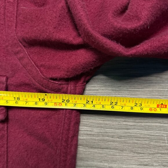 *Vintage L.L. Bean Men's Chamois Cloth Shirt Jacket Shaket - Dark Red - Picture 4 of 5